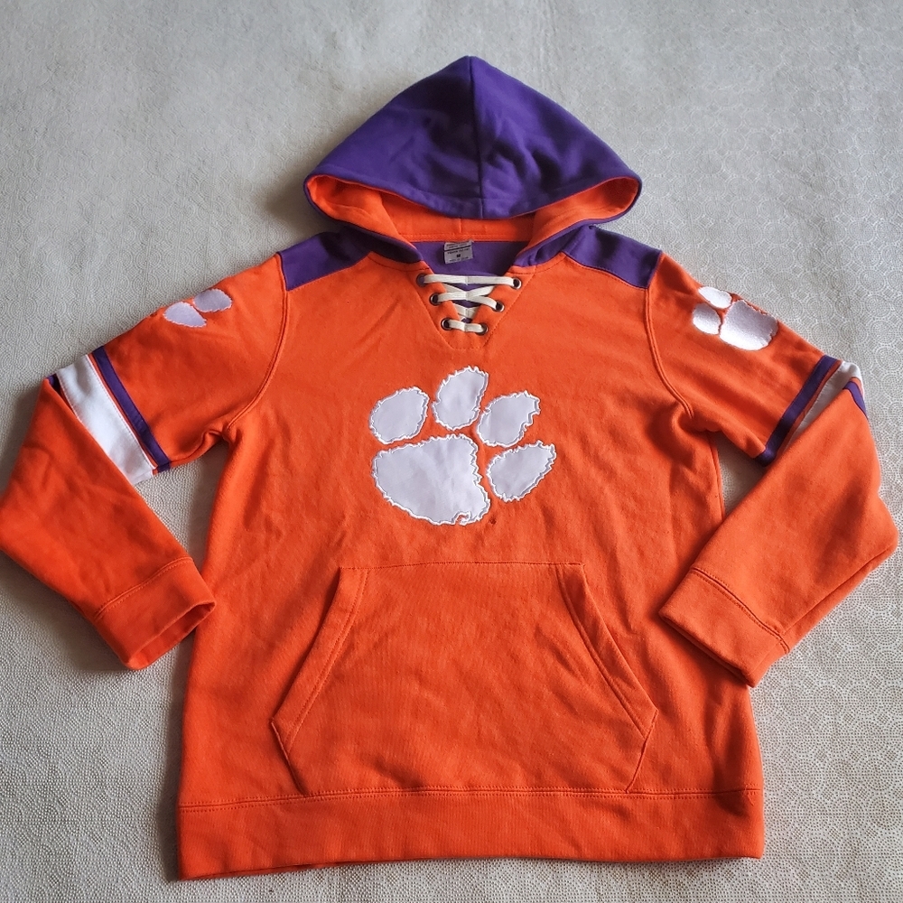Colosseum Orange and Purple Sweatshirt with Clemson Paw
